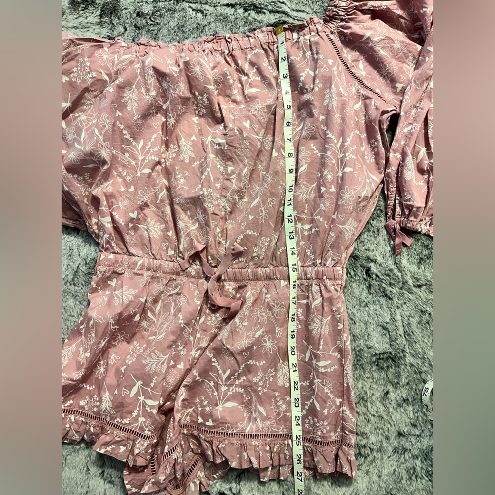 New Victoria’s Secret Lightweight Off The Shoulder Romper lilac floral Medium - Picture 10 of 12